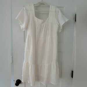 Rails White Tiered Short Sleeve Dress